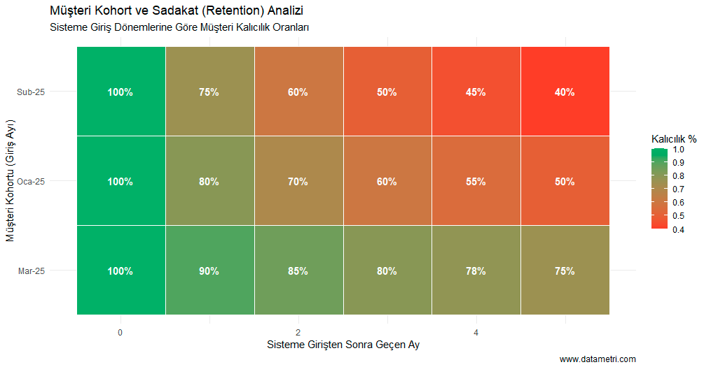 Kohort Analizi ve CLV Paneli Isı Haritası