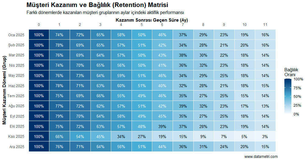 Cohort Analizi Matrisi