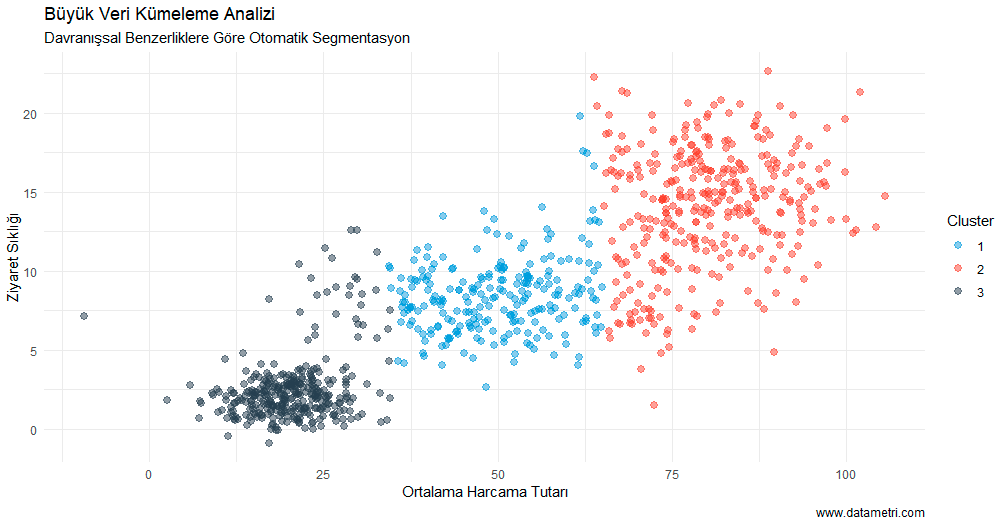 Büyük Veri Kümeleme Analizi Grafiği